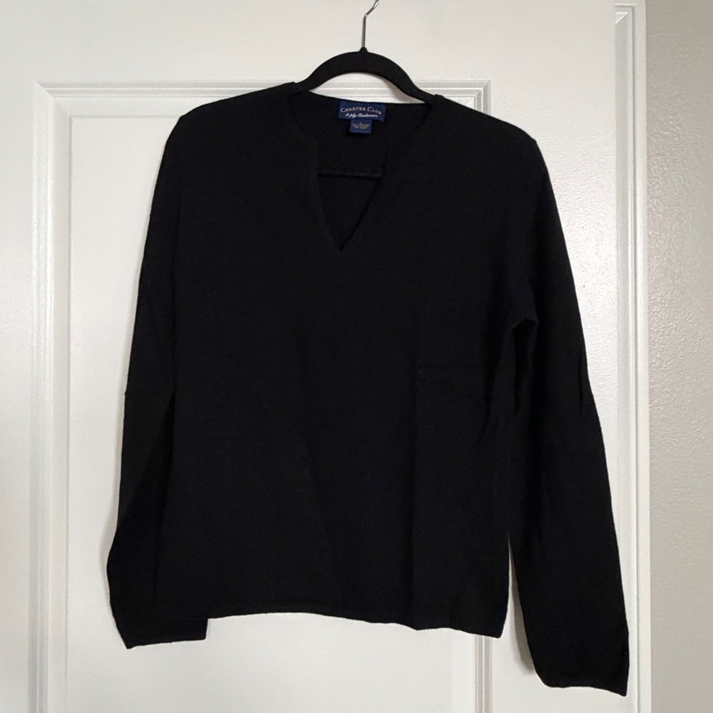 Charter Club Women's V-Neck Black Sweater